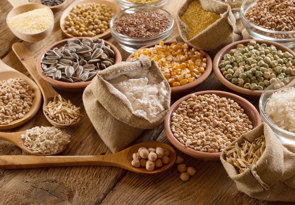 whole grains and dried beans